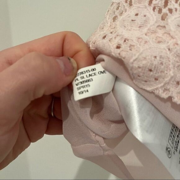 Banana Republic tank sz XS blush pink lace - Picture 6 of 8